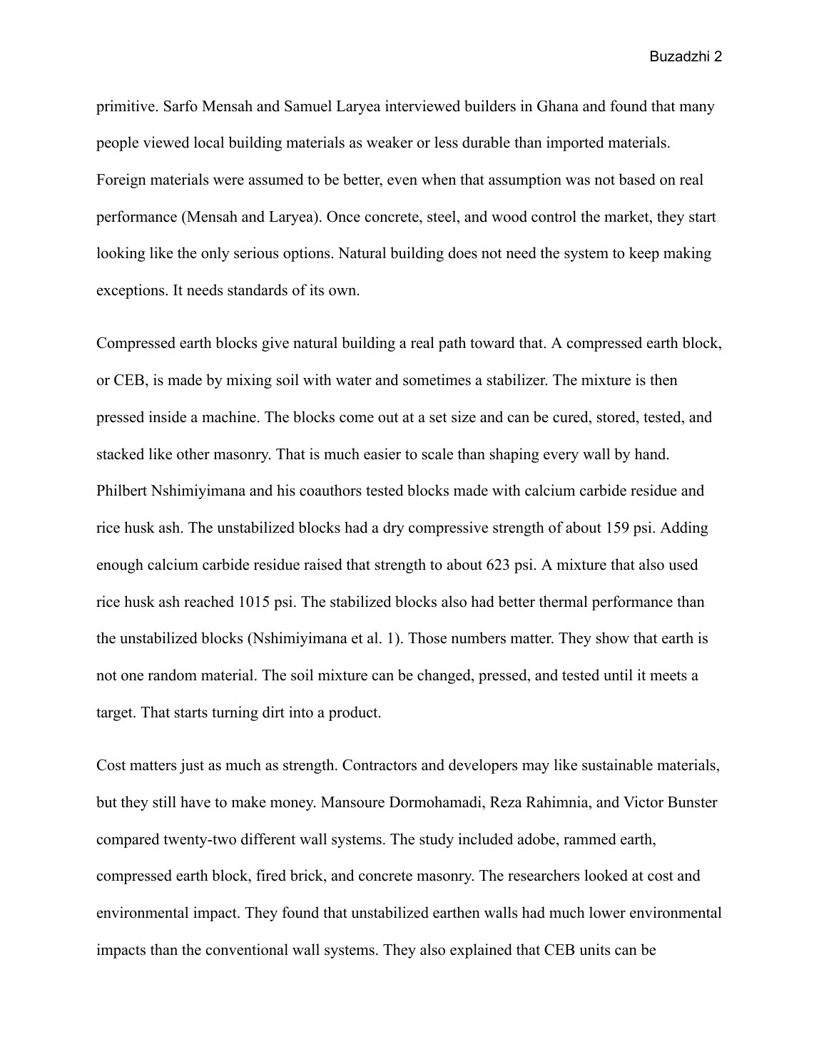 Page 2 of 7 of Natural Building: An Assessment of Viability