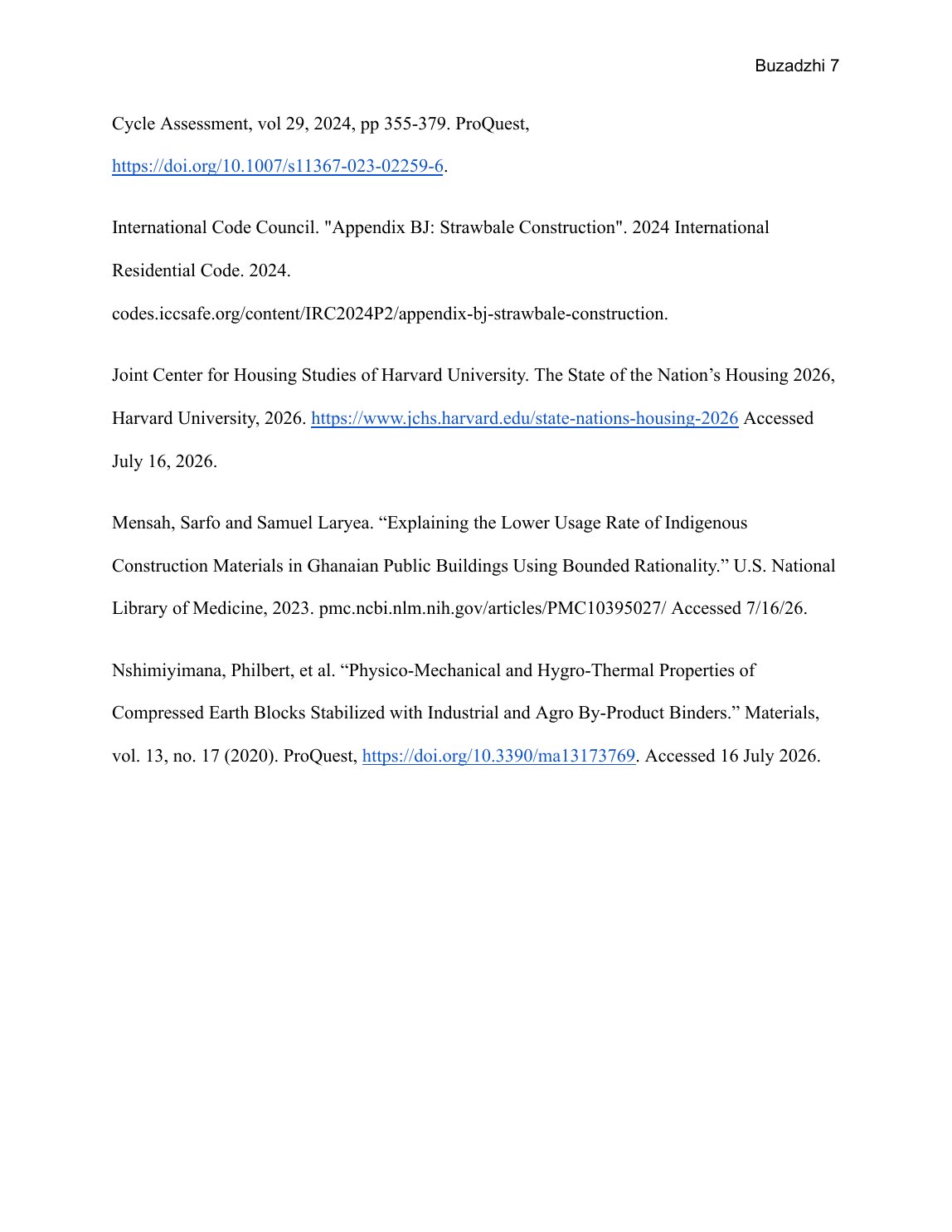 Page 7 of 7 of Natural Building: An Assessment of Viability